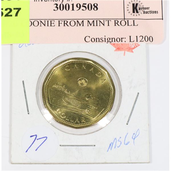 2020 LOONIE FROM MINT ROLL MS-65