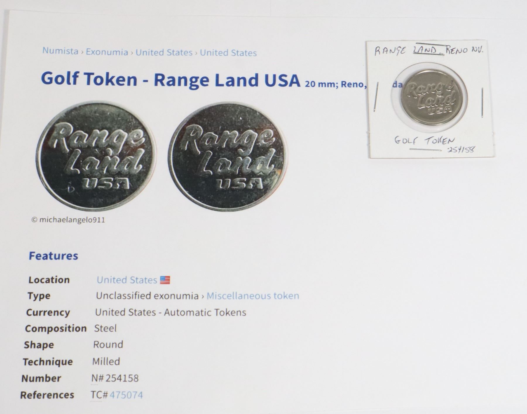 RANGE LAND USA GOLF TOKEN