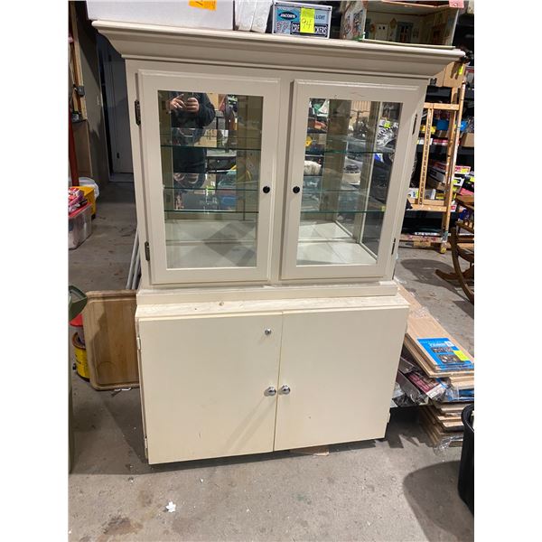 Two piece display cabinet