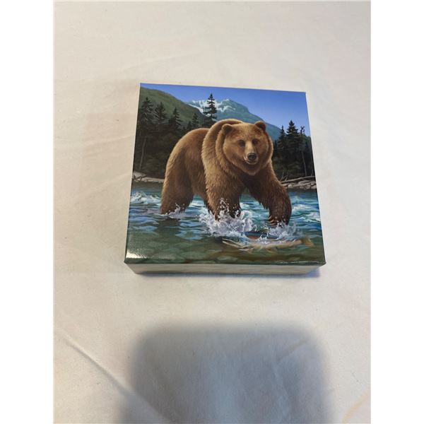 The Grizzly $100.00 99.99% proof silver with certificate of authenticity on box