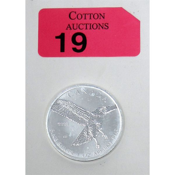 1 Oz .9999 Silver 2015 Red Tail Hawk Royal Canadian Mint Coin 