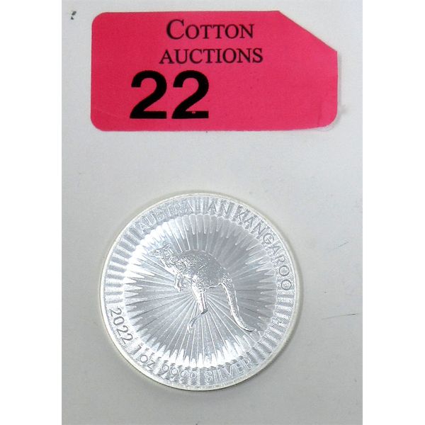 1 Oz .9999 Silver 2022 Australian Kangaroo Coin 