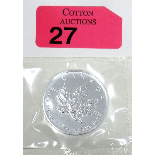 1 Oz .9999 Silver 1999 Canada Maple Leaf Coin 