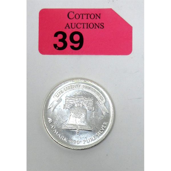 1 Oz .999 Silver 1985 Eagle/Liberty Bell Round 