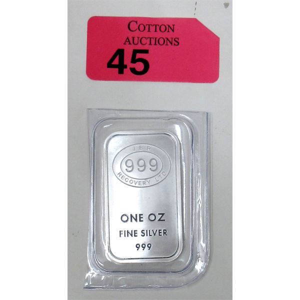 1 Oz .999 Silver JBR Ethically Sourced Bar 