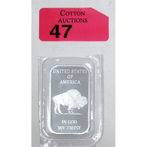 1 Oz .999 Silver USA Buffalo Bar 