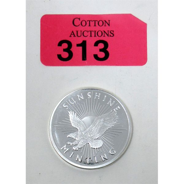 1 Oz .999 Silver Sunshine Minting Round with Decoder Back 