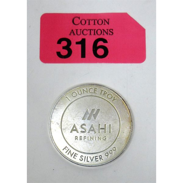 1 Oz .999 Silver Asahi Round 