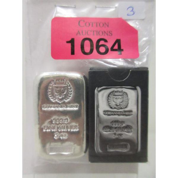 5 Oz .9999 Silver Germania Mint Certified Bar 