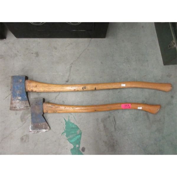2 Wood Handled Axes