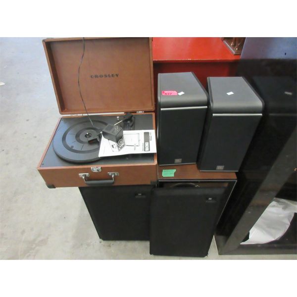Crosley Turntable & 2 Sets of Speakers