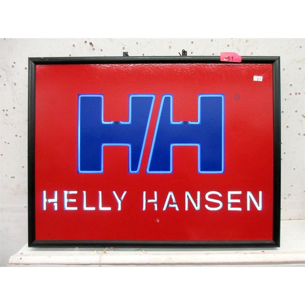 Illuminated Helly Hansen Advertising Sign