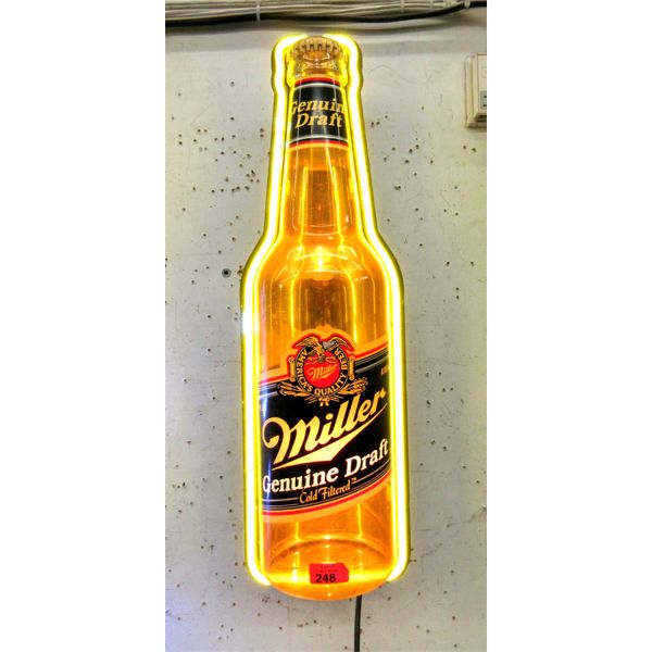 Illuminated Miller Genuine Draft Beer Sign