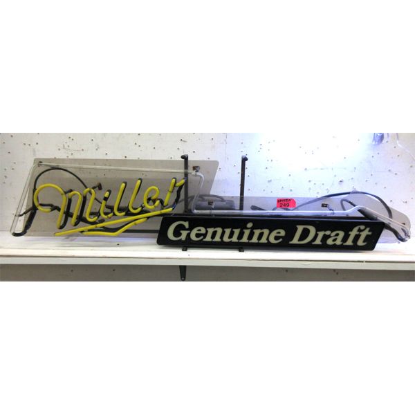 Illuminated Miller Genuine Draft Beer Sign