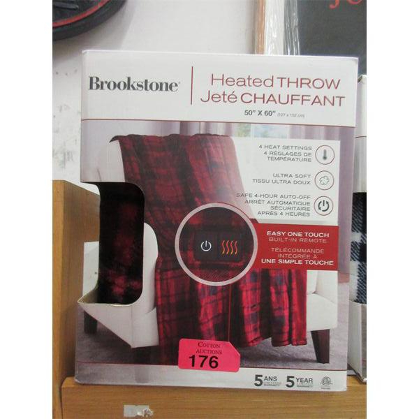 Red Plaid Brookstone Heated Throw  - Open Box