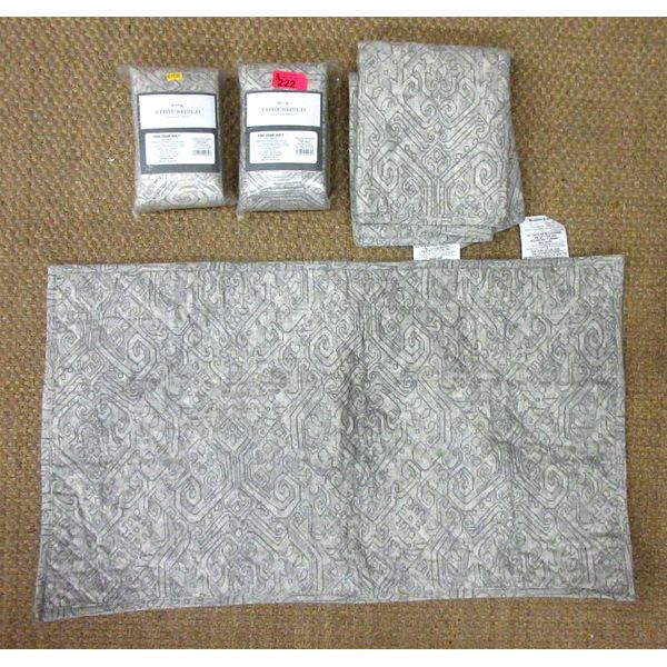 3 New Threshold King Pillow Shams - Grey