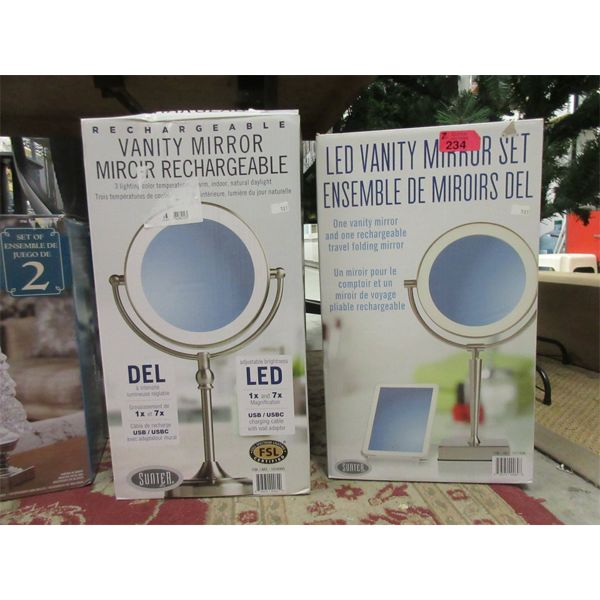 2 Rechargeable LED Magnifying Vanity Mirrors