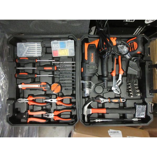 New Tacklife 145 Pc. Home Tool Kit w/ Hammer Drill