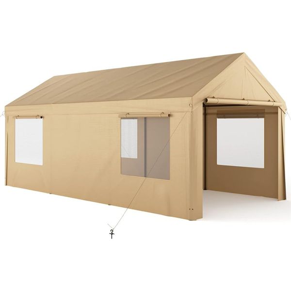 New Qomotop 10' x 20' Carport - Beige