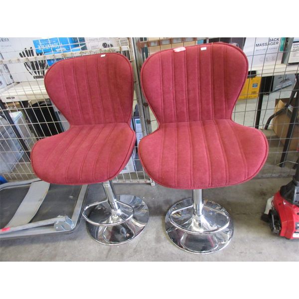 2 Fabric Upholstered Swivel Counter Stools