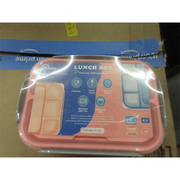 6 New Children's Pink Bento Boxes w/Sporks