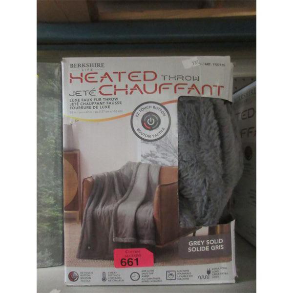 Berkshire Grey 50" x 60" Heated Throw - Open Box 