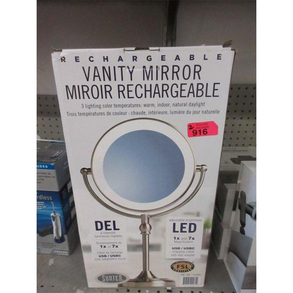 2 Rechargeable LED Vanity Mirrors - Open Box