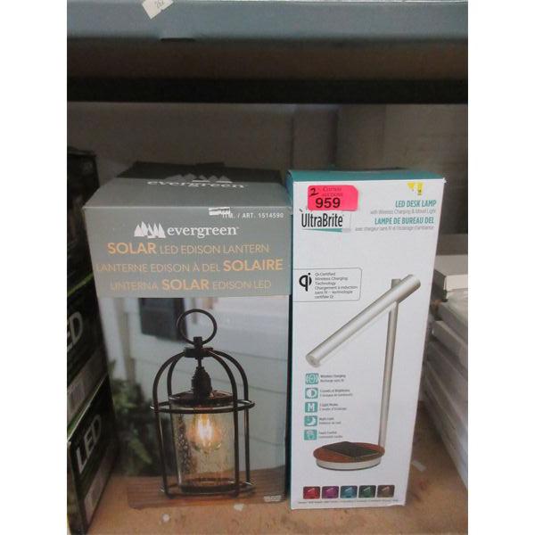 LED Desk Lamp & Solar LED Edison Lantern 