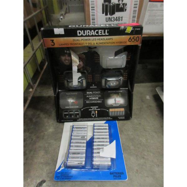 2 Duracell Headlamps & 48 Kirkland AAA Batteries