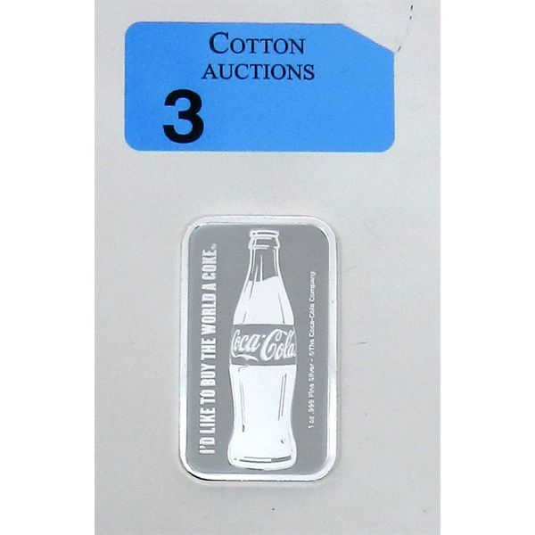 1 Oz .999 Silver Coca-Cola 2-Sided Bar 