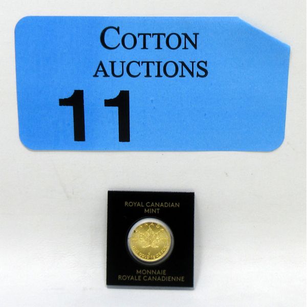 1 Gram .9999 Fine Gold 2021 Maple Leaf Coins in Assay Card 