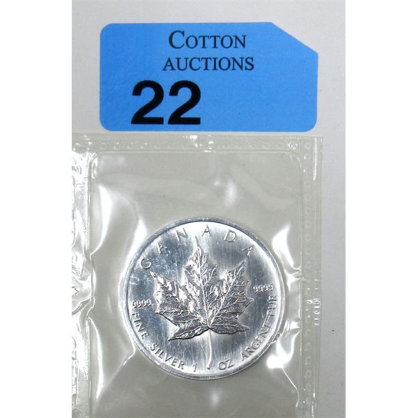 1 Oz .9999 Silver 1993 Maple Leaf Coin 