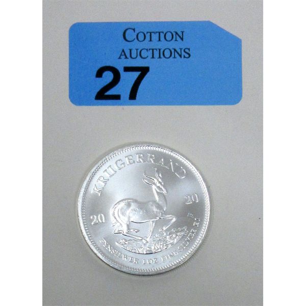 1 Oz .999 Silver 2020 Krugerrand Coin 