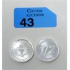 Image 1 : 2 x 1/2 Oz .999 Silver Scottsdale Lion Rounds 