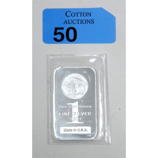 1 Oz .999+ Silver Buffalo USA Bar 