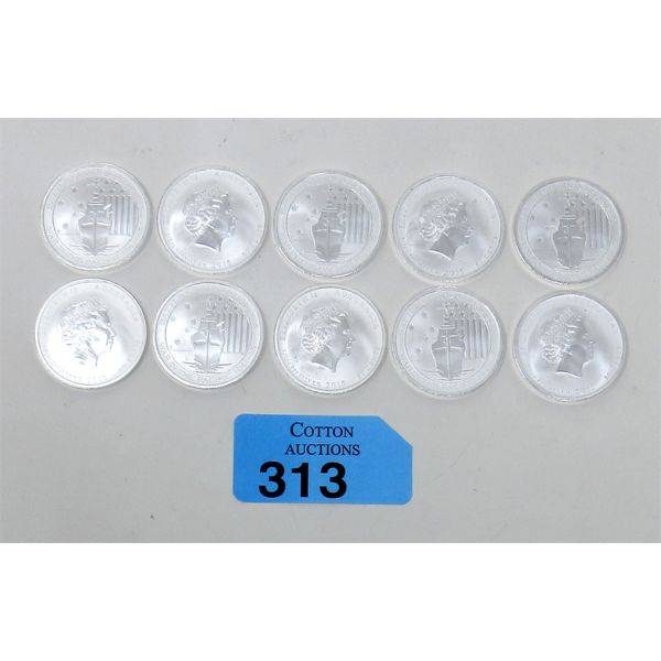 10 x 1/2 Oz .999 Silver 2015 Battle of the Coral Seas Coins 