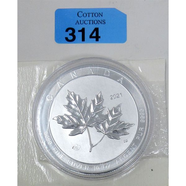 10 Oz .9999 Silver 2021 Canada Maple Leaf Coin 