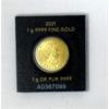 Image 2 : 1 Gram .9999 Fine Gold 2021 Canada Maple Leaf Coin