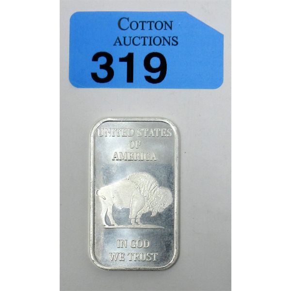 1 Oz .999 Silver USA Buffalo 2-Sided Bar 