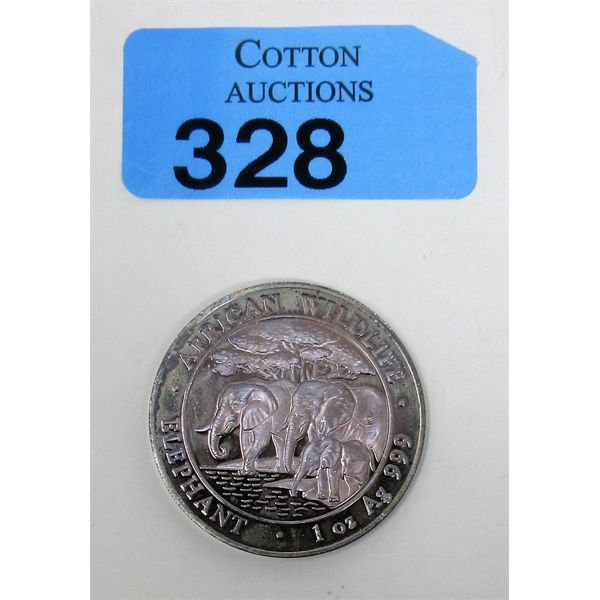 1 Oz .999 Silver 2013 African Wildlife Elephant Coin 