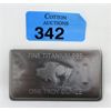 Image 1 : 1 Oz .999 Fine Titanium USA Buffalo Bar 