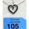 Image 1 : Blue & White Diamond Reversible Heart Pendant