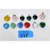 Image 1 : 12 New Assorted Carved Gemstone Heart Pendants 