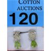 Image 1 : New Peridot & Diamond Sterling Silver Earrings