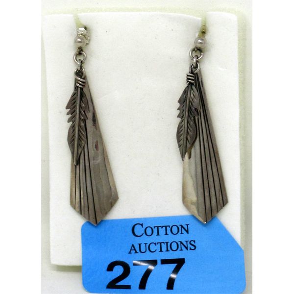 .925 Silver First Nation Design Dangle Post Earrings