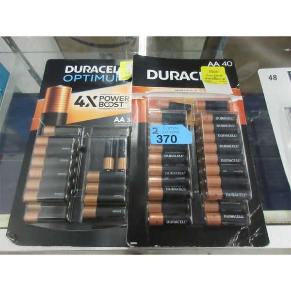 2 Packs of Duracell AA Batteries - Open Packages