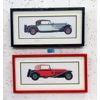 Image 1 : 2 Framed Prints of Vintage Cars - 10" x 19"