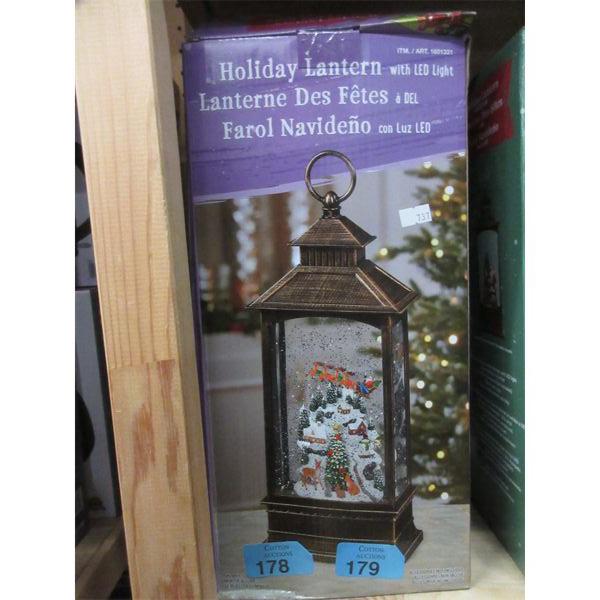 Holiday Lantern with LED Lights & Moving Glitter