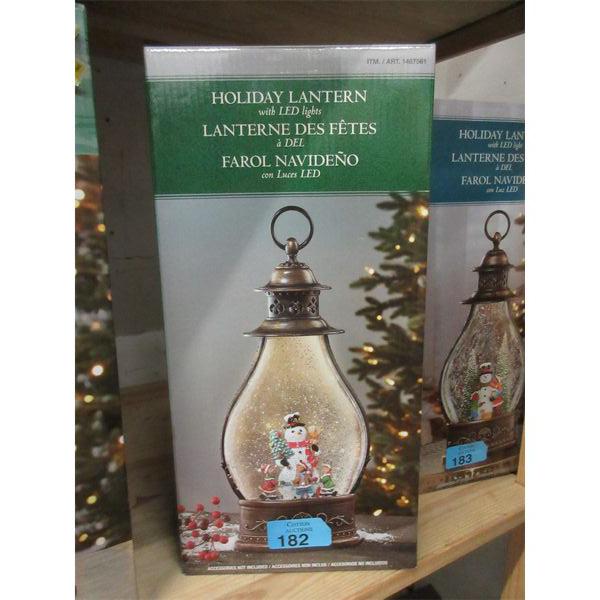 Holiday Lantern with LED Lights & Moving Glitter