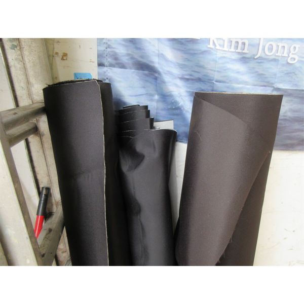 3 Partial Rolls of Black Upholstery Fabric